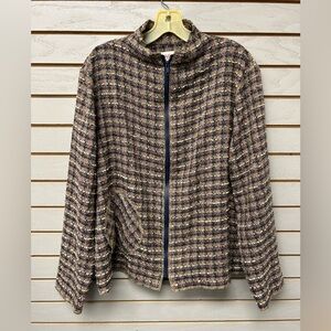 Elegant Multicolor Plaid Women's Blazer